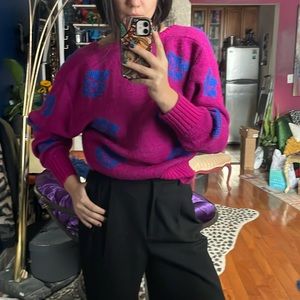Vintage Fuchsia Cardigan sweater  - size S/m
